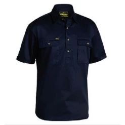 Bisley Shirt SS Drill Closed Front BSC1433