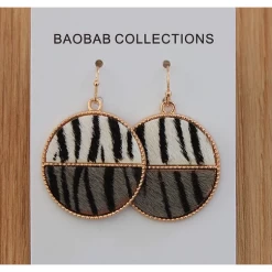 Baobab Earrings Cowgirl Cream & Khaki Hide