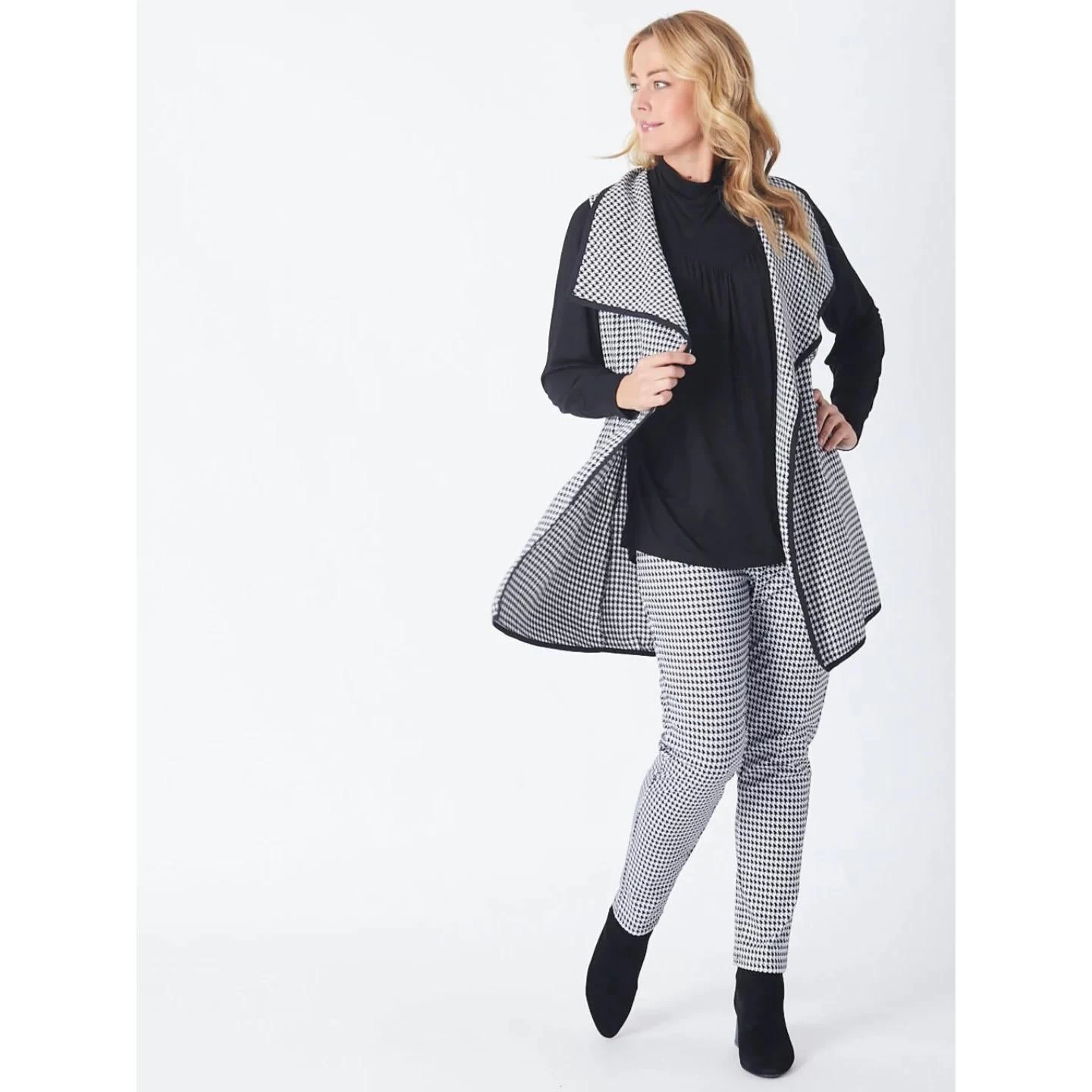 Luna Sky Long Vest Houndtooth 3 Luna Sky Long Vest Houndtooth