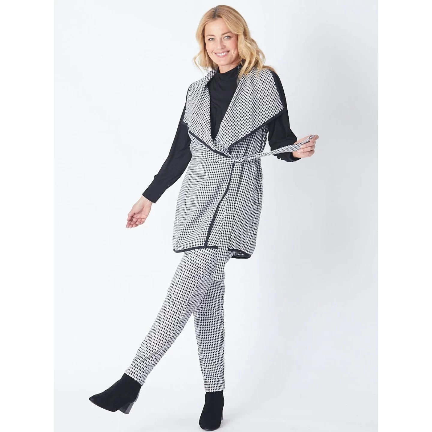 Luna Sky Long Vest Houndtooth 7 Luna Sky Long Vest Houndtooth - Image 5