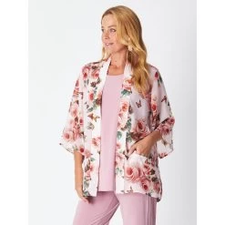 Cordelia Chiffon Jacket Roses -All Mode Shop 7509348253862 35098602176678