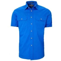 Mens Pilbara Open Front S/S Shirt