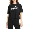 Puma Cropped Logo Tee Ladies -All Mode Shop 8086612017469 40350690378045
