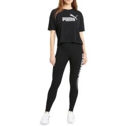 Puma Cropped Logo Tee Ladies -All Mode Shop 8086612017469 40350692737341