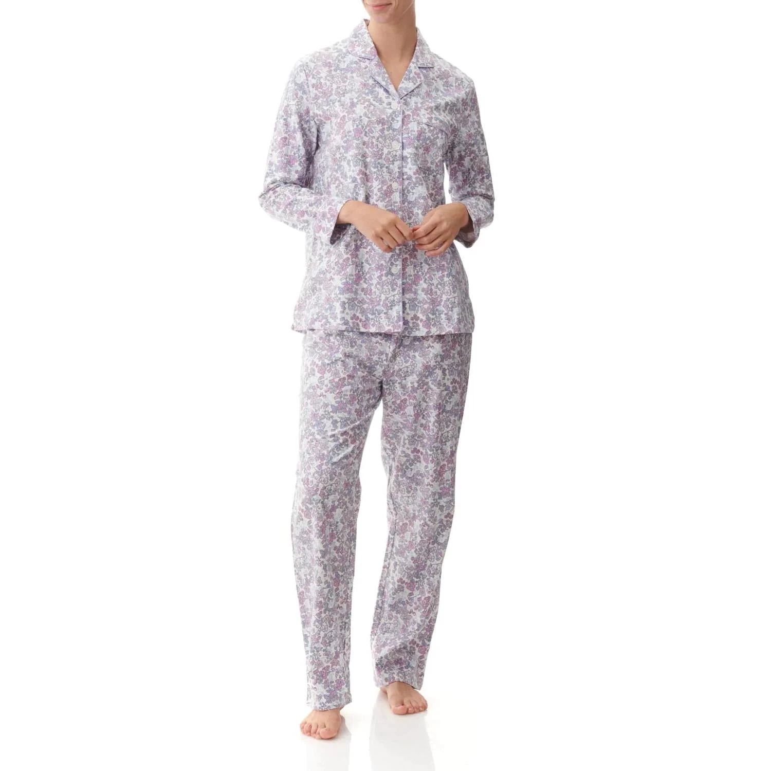 Givoni Flannelette PJ Set Long Ladies Gigi Multi 3 Givoni Flannelette PJ Set Long Ladies Gigi Multi