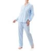 Givoni Flannelette PJ Set Long Ladies Wren Blue 2 Givoni Flannelette PJ Set Long Ladies Wren Blue -All Mode Shop 8219033207101 40940507726141