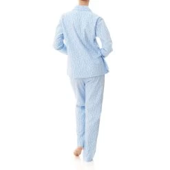 Givoni Flannelette PJ Set Long Ladies Wren Blue -All Mode Shop 8219033207101 40940508578109