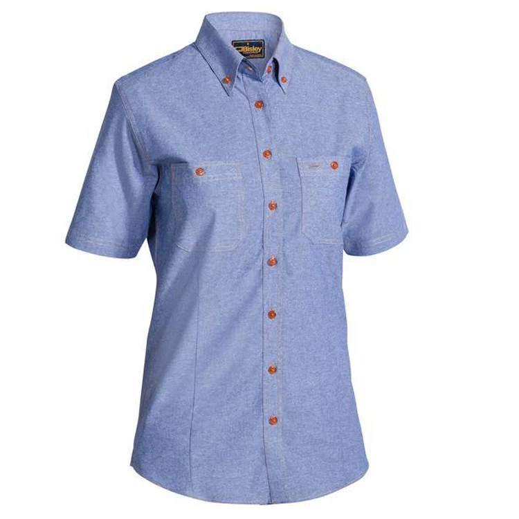 Bisley Ladies Shirt SS Chambray 3 Bisley Ladies Shirt SS Chambray