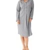 Magnolia Lounge LS Brushed Cotton Night Shirt Houndstooth Ladies -All Mode Shop AvaHoundstoothMidiLenghtNightieYSR189M D2219