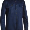 Bisley Shirt LS Drill Full Button BS6433 2 Bisley Shirt LS Drill Full Button BS6433 -All Mode Shop BisleyShirtBS6433CottonDrillNavy