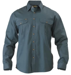 Bisley Shirt LS Drill Full Button BS6433 -All Mode Shop Bisleybs6433bottle