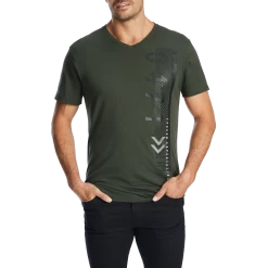 Connor Dustin V Neck Tee Mens Military