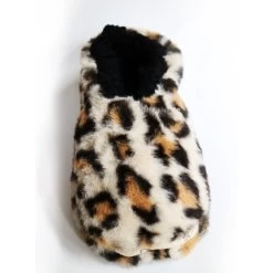 Snuggly Leopard Print Slippers Ladies