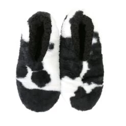 Snuggups Non Slip Cow Print Slippers Ladies