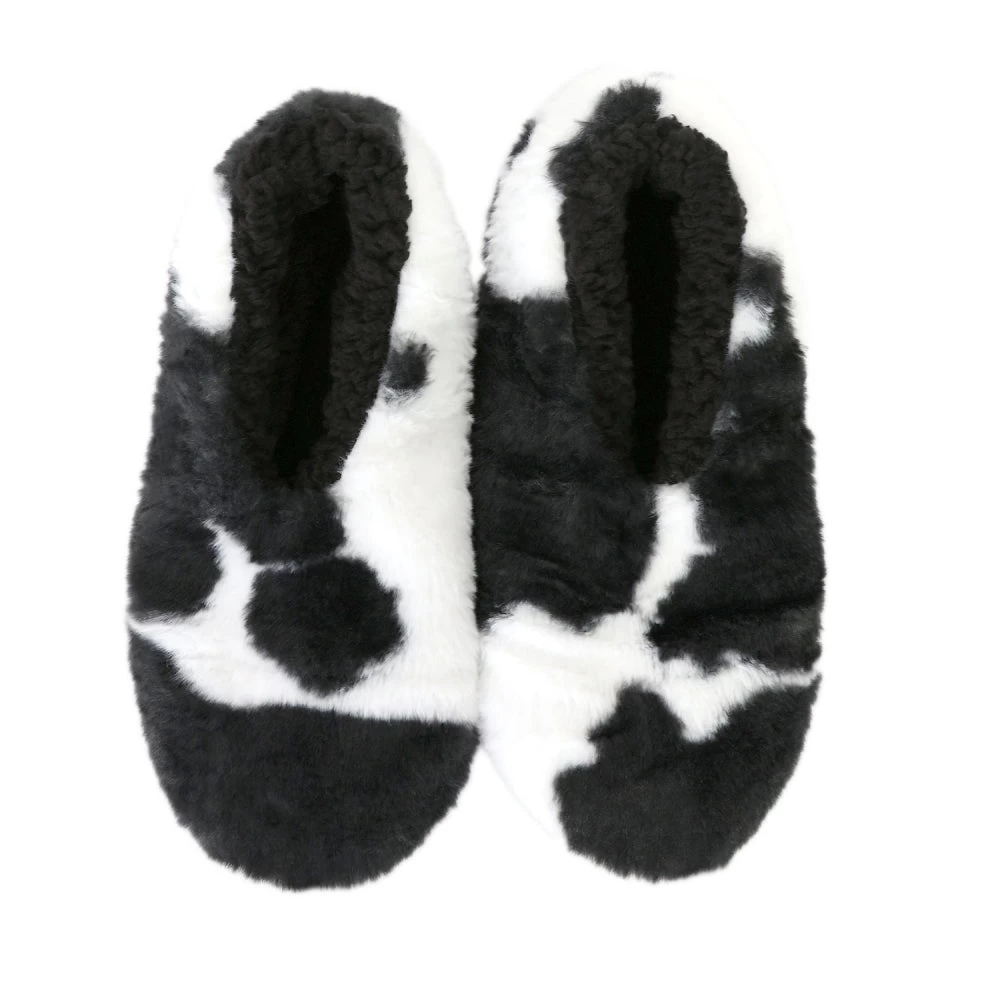 Snuggups Non Slip Cow Print Slippers Ladies 3 Snuggups Non Slip Cow Print Slippers Ladies