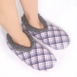 Snuggups Non Slip Pastel Plaid Print Slippers Ladies 5 Snuggups Non Slip Pastel Plaid Print Slippers Ladies -All Mode Shop SPWVPP