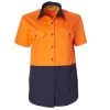 AIW Ladies Hi Vis 2 Tone Shirt SS -All Mode Shop SW63 OrangeNavy l