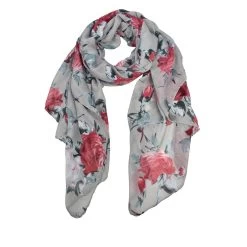 Taylor Hill Scarf Red Roses 8 Taylor Hill Scarf Red Roses -All Mode Shop THSS1573AGrey 2