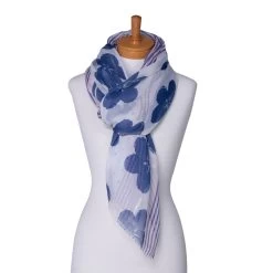 Taylor Hill Scarf Floral Lurex Egyptain Blue -All Mode Shop THSS2423EgyptianBlue 1