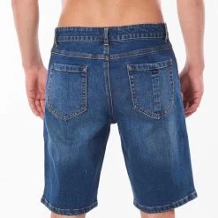 Rip Curl Ripcurl Denim Shorts Tidal Blue Mens 6 Rip Curl Ripcurl Denim Shorts Tidal Blue Mens -All Mode Shop tidal blue back view